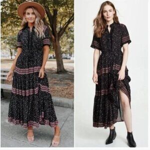 Free People Black and Pink Maxi Dress